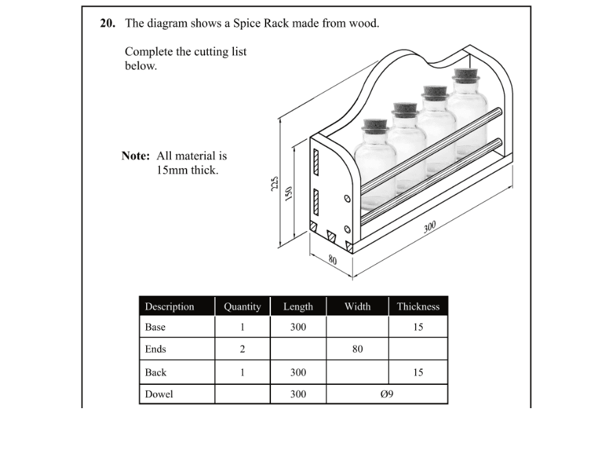 Question 2011 - 20 Part 1