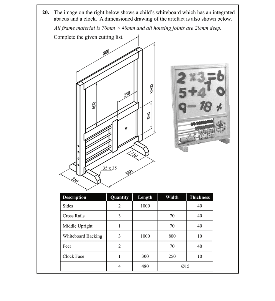 Question 2015 - 20 Part 1