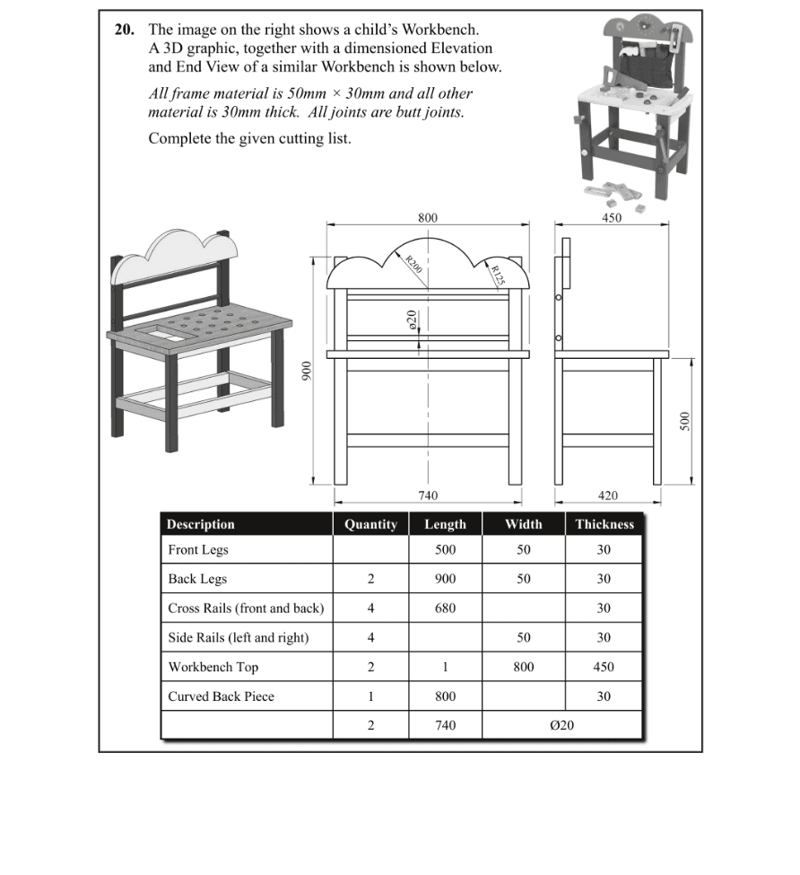Question 2016 - 20 Part 1