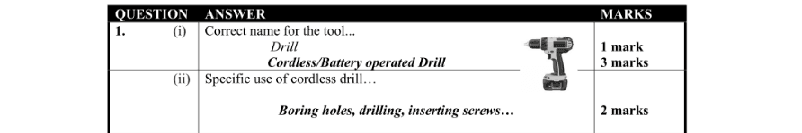 Marking Scheme Part 1